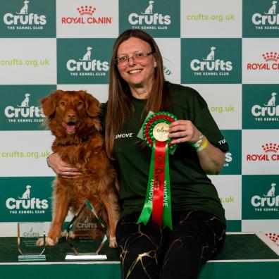 Crufts Intermediate Novice ABC Agility winner Janine and Nove