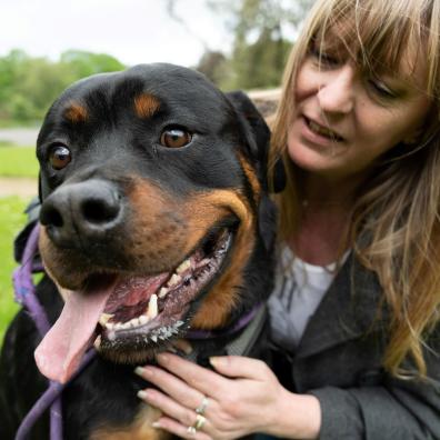 Lisa Twentyman with Loki, the Rottweiler